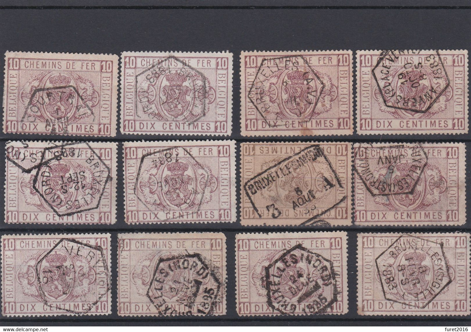 N° 1 : Lot De 12 Timbres - Usados