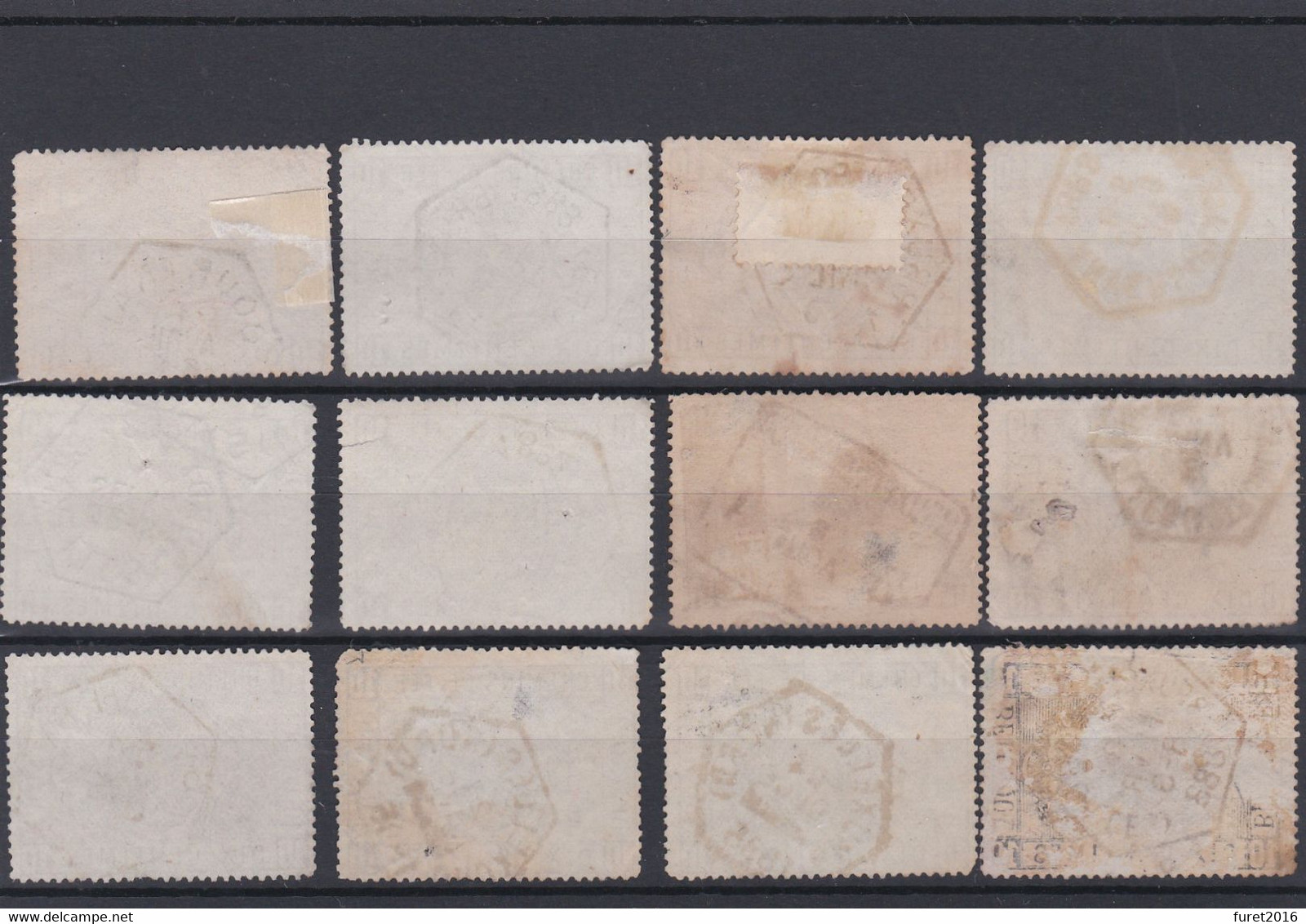 N° 1 : Lot De 12 Timbres - Usados