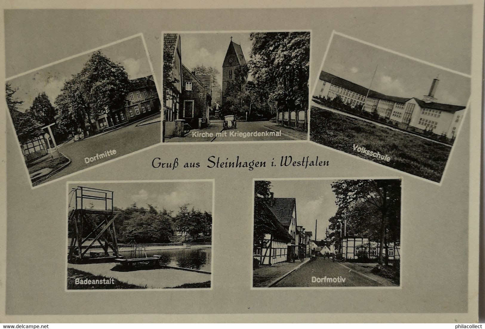 Steinhagen I. Westfalen // Gruss Aus Mehr Bild Karte Ua Volksschule - Badeanstalt 1953 - Steinhagen