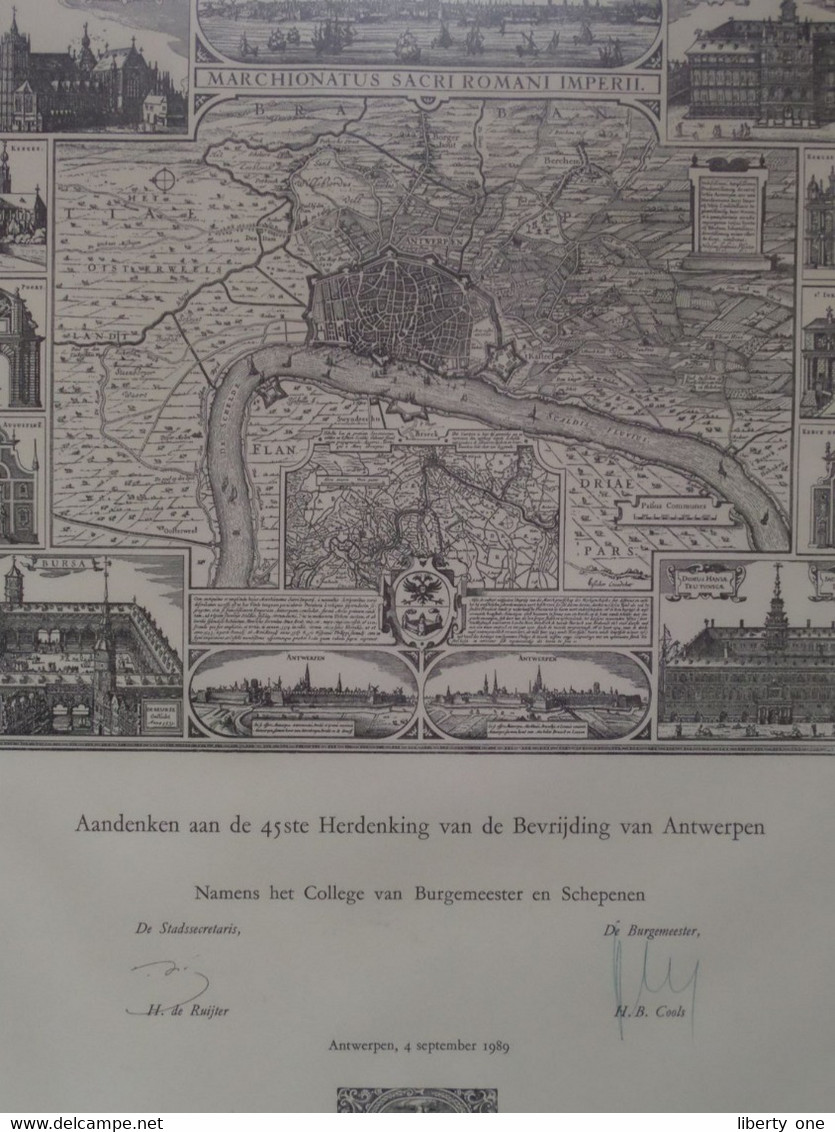 AANDENKEN A/d 45ste HERDENKING V/d BEVRIJDING Van ANTWERPEN ( MARCHIONATUS SACRI ROMANI IMPERII ) KADER Af Te HALEN ! - 1939-45