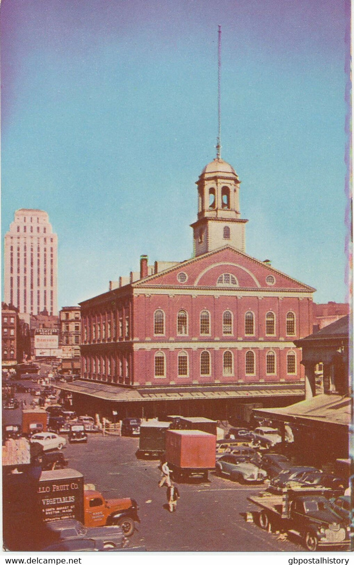 USA 1960 Superb Mint Coloured Pc "Faneuil Hall, The 'Cradle Of Liberty' BOSTON - Boston