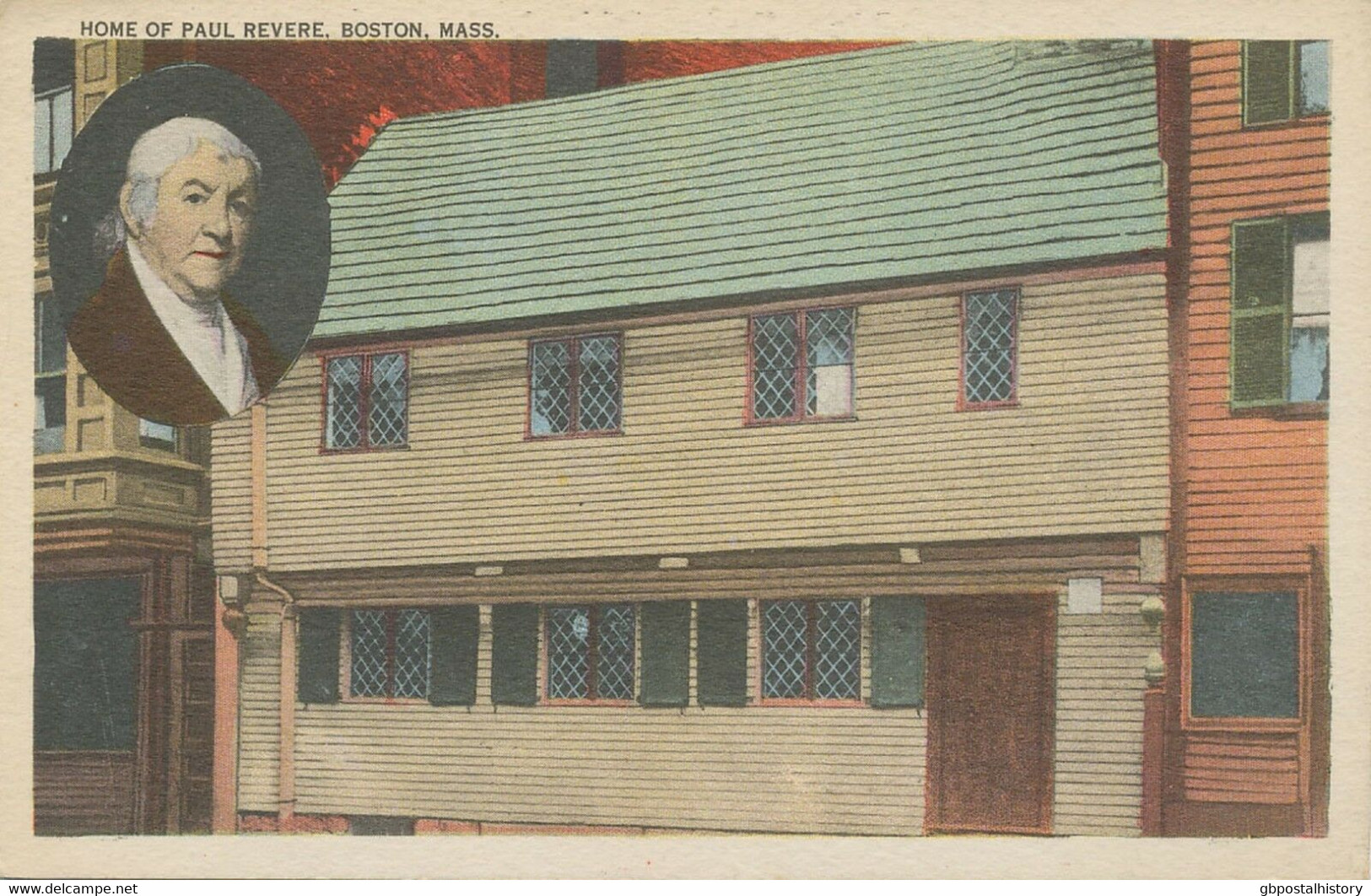 USA Ca. 1960 Superb Mint Coloured Pc "Home Of Paul Revere, BOSTON, Massachusetts - Boston