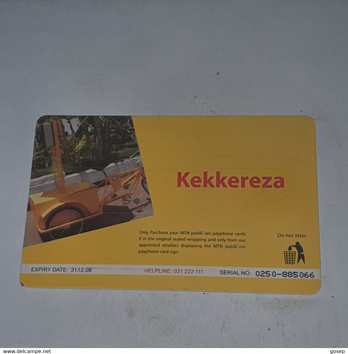 Uganda-(UG-MT-14D)-kekkereza-(22)(ush25.000)(0250-885066)(look Out Side And Chip)1card Prepiad/gift Free - Oeganda