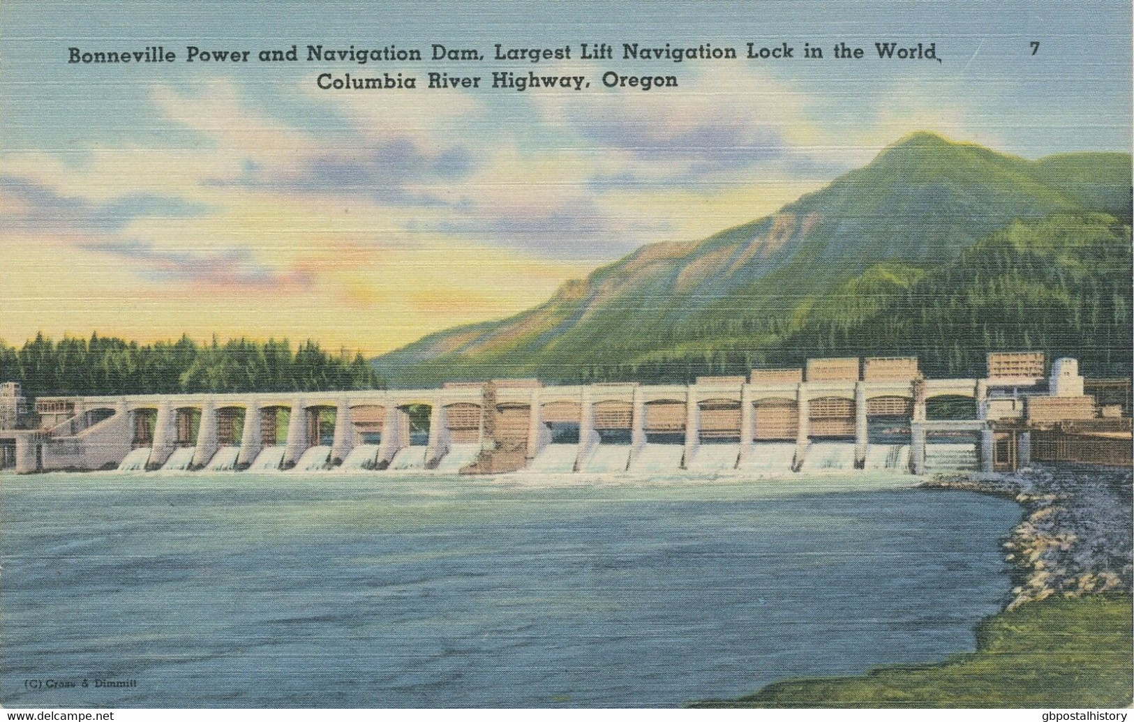 USA 1950 Superb Mint Coloured Pc „BONNEVILLE POWER And NAVIGATION DAM, Oregon" - Autres & Non Classés