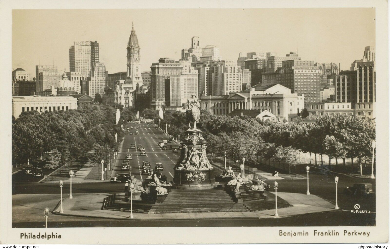 USA 1940 Superb Mint B/w RP Pc „PHILADELPHIA – Benjamin Franklin Parkway“ - Philadelphia