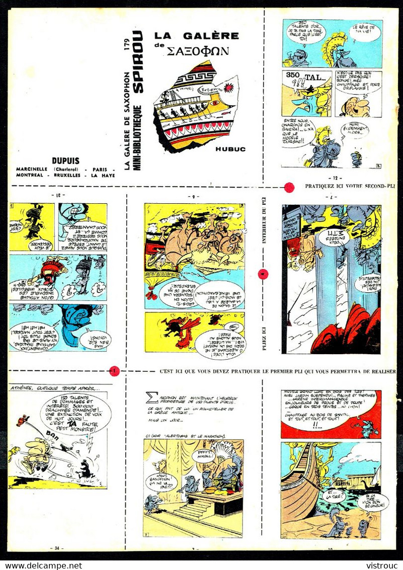 Mini-récit N° 179 - "LA GALERE DE SAXOPHON" De HUBUC - Suplément à Spirou - Non Monté. - Spirou Magazine