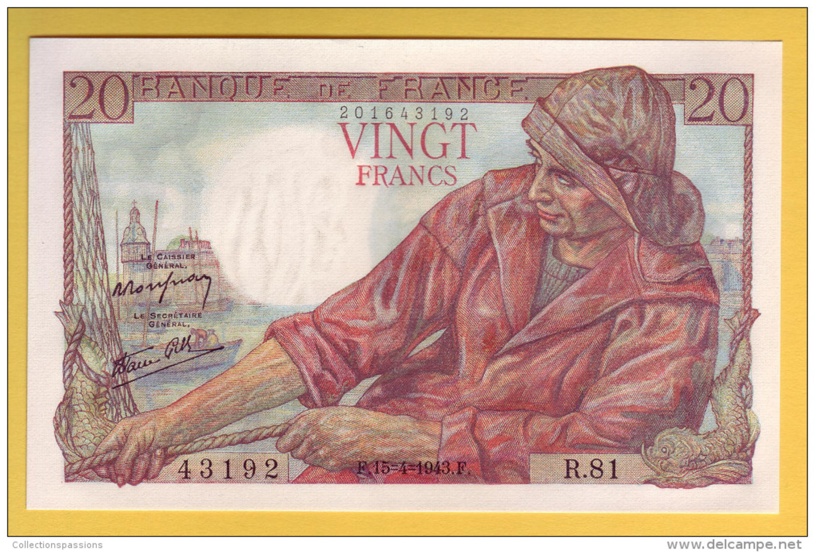 BILLET FRANCAIS - 20 Francs Pêcheur 15.4.1943 Neuf - 20 F 1942-1950 ''Pêcheur''