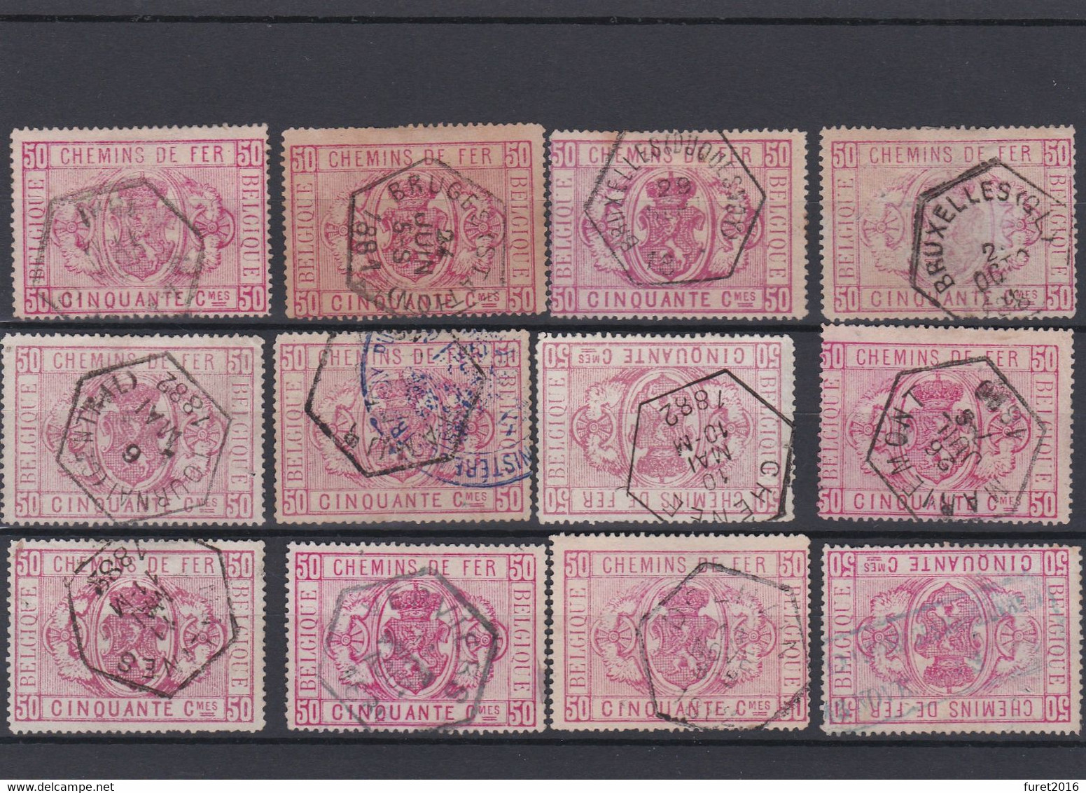 N° 4 : Lot De 12 Timbres - Used