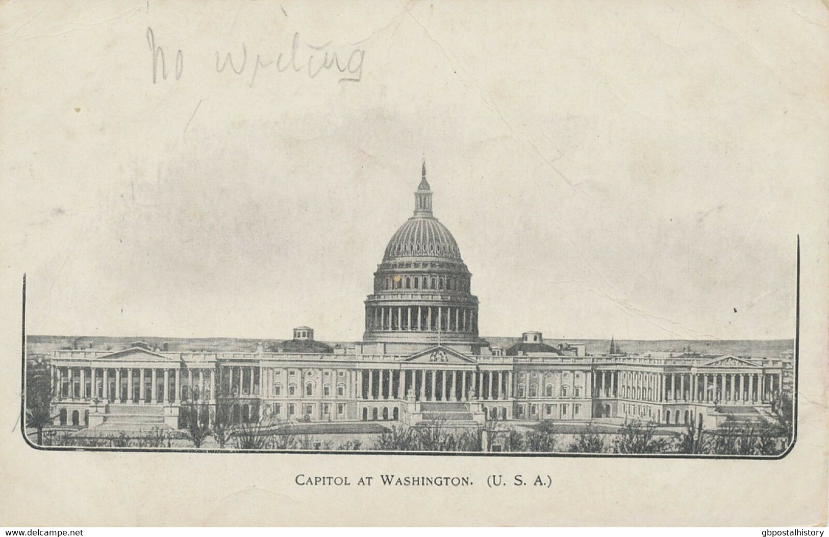 USA 1900 Mint B/w Pc (faults, Creased) „CAPITOL At WASHINGTON, D.C.“ Very Rare - Washington DC