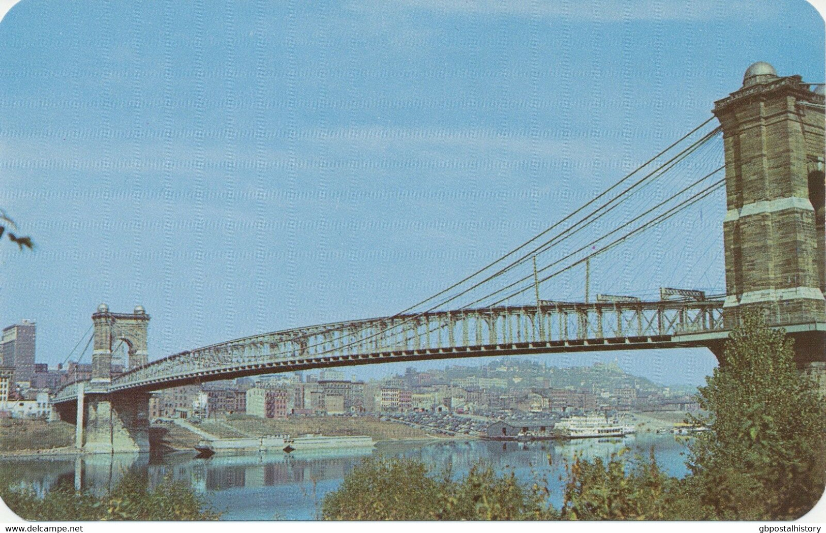 USA 1950/60 Superb Mint Coloured Pc „Suspension Bridge, CINCINNATI, Ohio (1867)" - Cincinnati