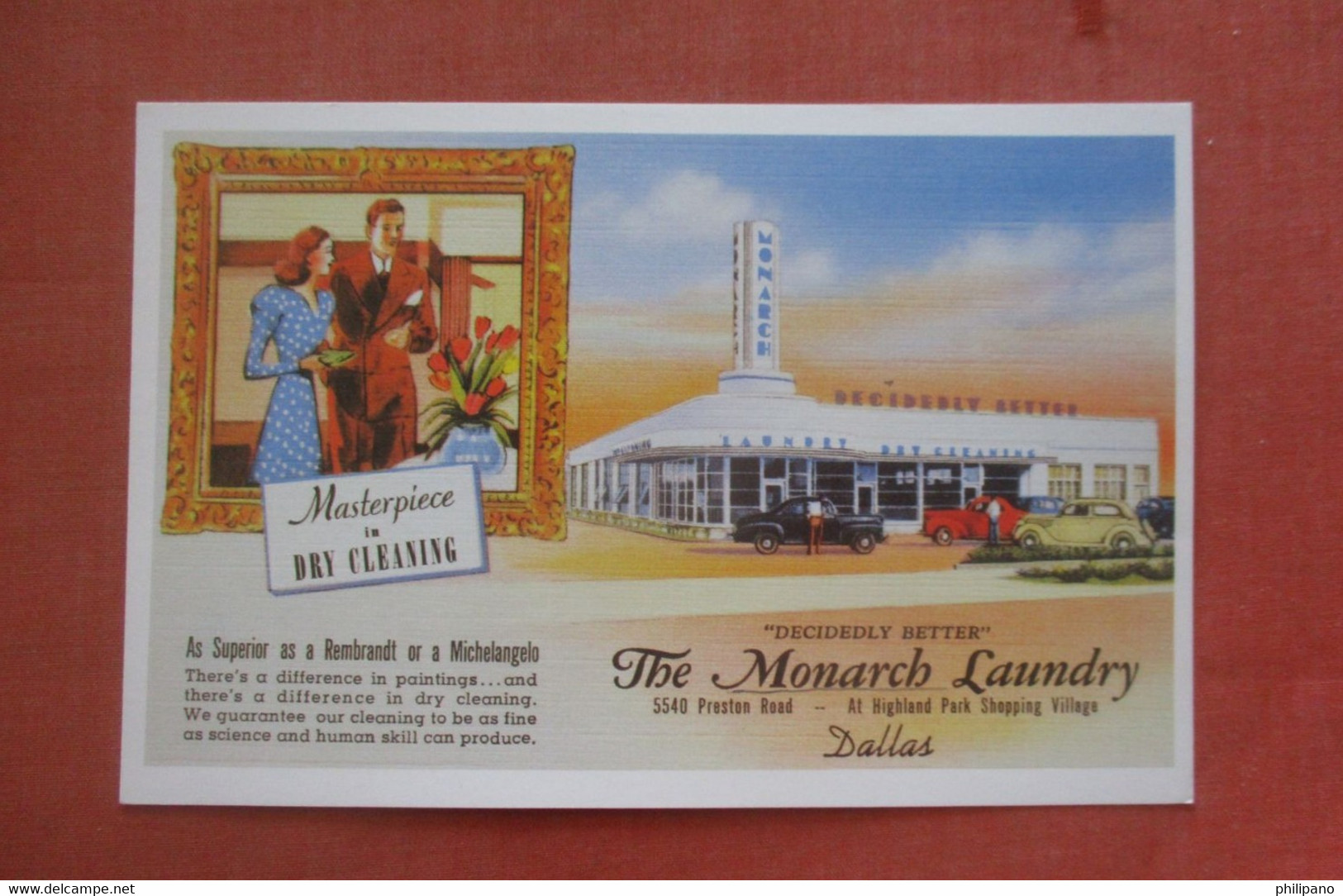 1989  Museum Card------- The Monarch Laundry  Texas > Dallas   Ref 4803 - Dallas