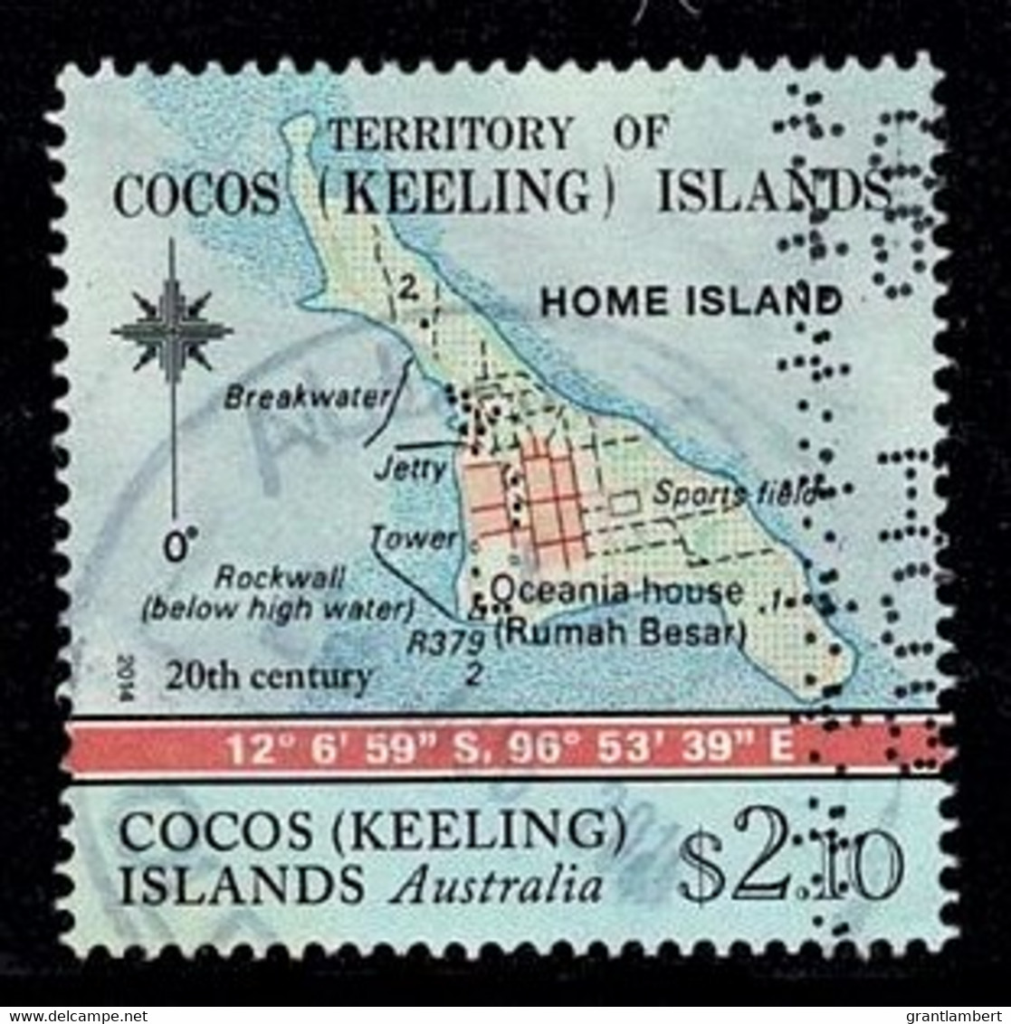 Cocos Islands 2014 Maps Of Cocos $2.10 Used - Gebruikt