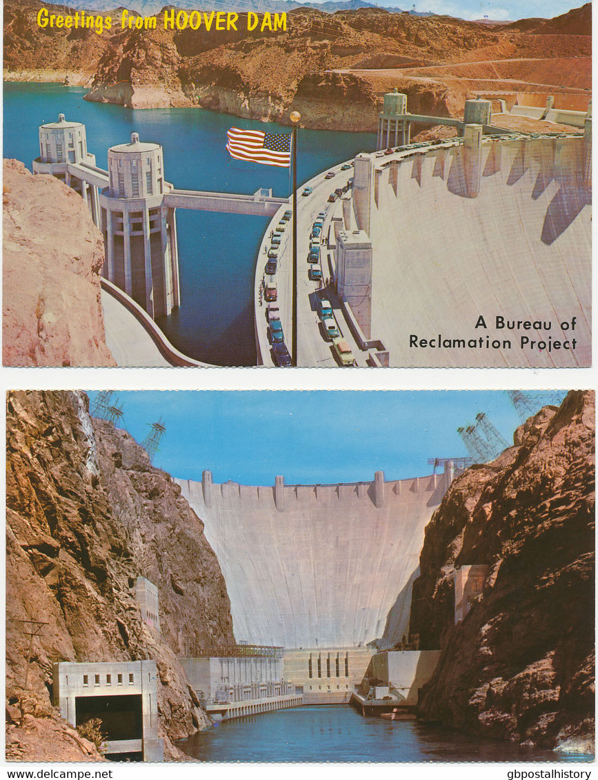 USA 1970 2 Superb Mint Coloured Pc's HOOVER DAM, Located At The Nevada-Arizona Boundary - Otros & Sin Clasificación