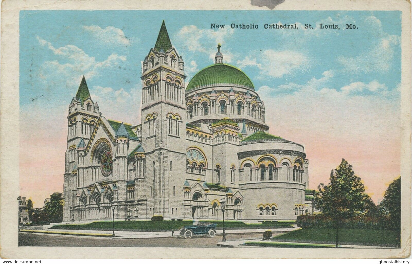 USA 1921 FU Col Pc "New Catholic Cathedral, ST. LOUIS. Montana" DUMB "FORISTELL" - Sonstige & Ohne Zuordnung