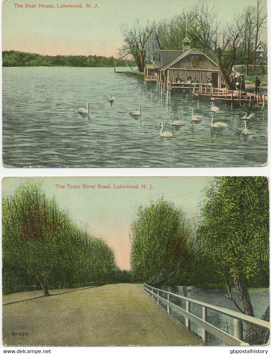 USA 1920 2 Different Coloured Postcards (another Americhrom-Serie) LAKEWOOD - Autres & Non Classés