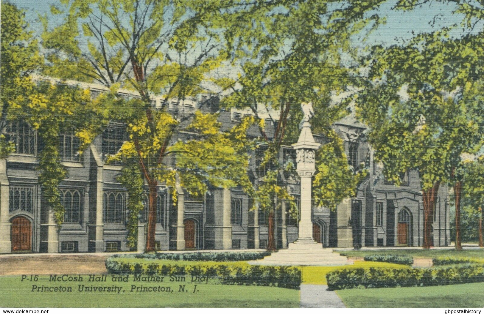 USA 1930 Superb Mint Pc McCoss Hall And Mather Sun Dial, Princeton University - Autres & Non Classés