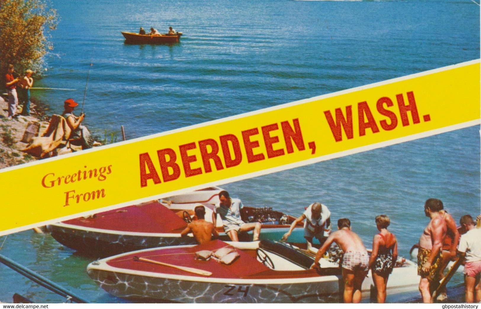 USA Ca. 1970 Mint Coloured Pc „GREETINGS From ABERDEEN, Washington“ VFU - Andere & Zonder Classificatie