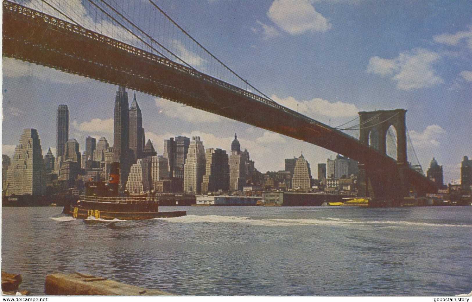 USA 1955 Fine Used Coloured Pc „Brooklyn Bridge, NEW YORK CITY“ - Brooklyn