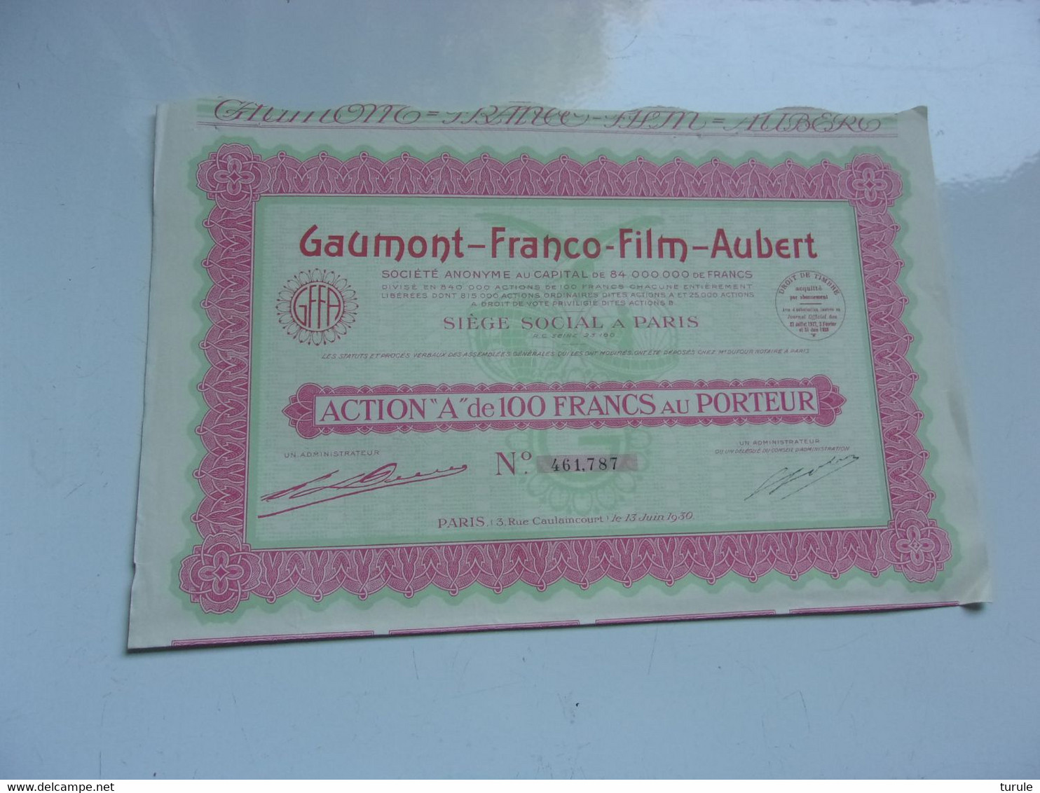 GAUMONT FRANCO FILM AUBERT - Autres & Non Classés