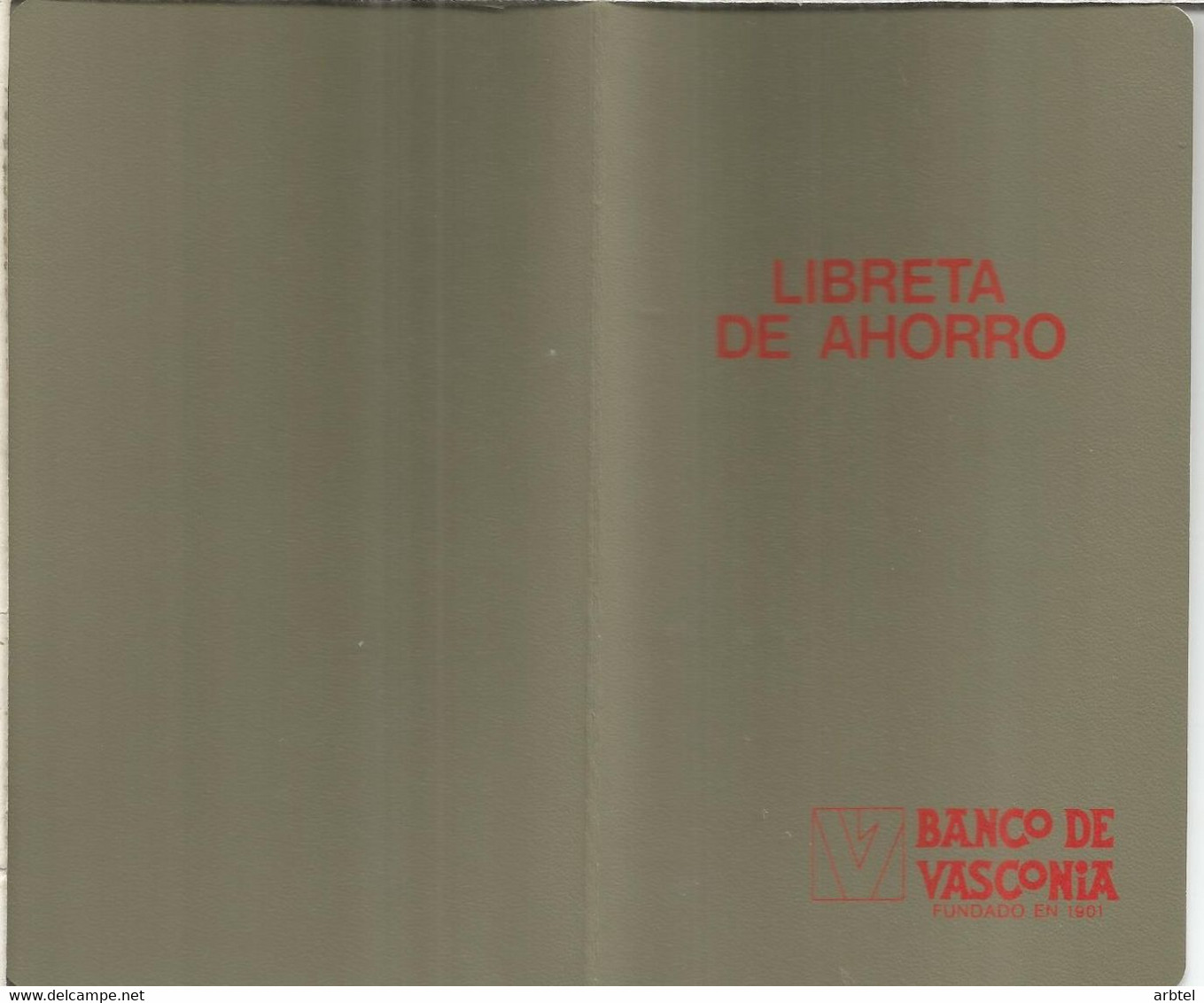 ESPAÑA LIBRETA DE AHORRO ANTIGUA BANCO DE VASCONIA DE PAMPLONA NAVARRA SIN USAR - Espagne