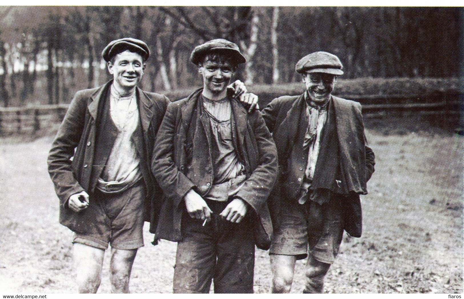 "Coal Strike, 1912" Three Pony Boys, Miners, Pit Ponies, Coal Miners' Bill [CPM Nostalgia Postcard Reproduction Card] - Grèves