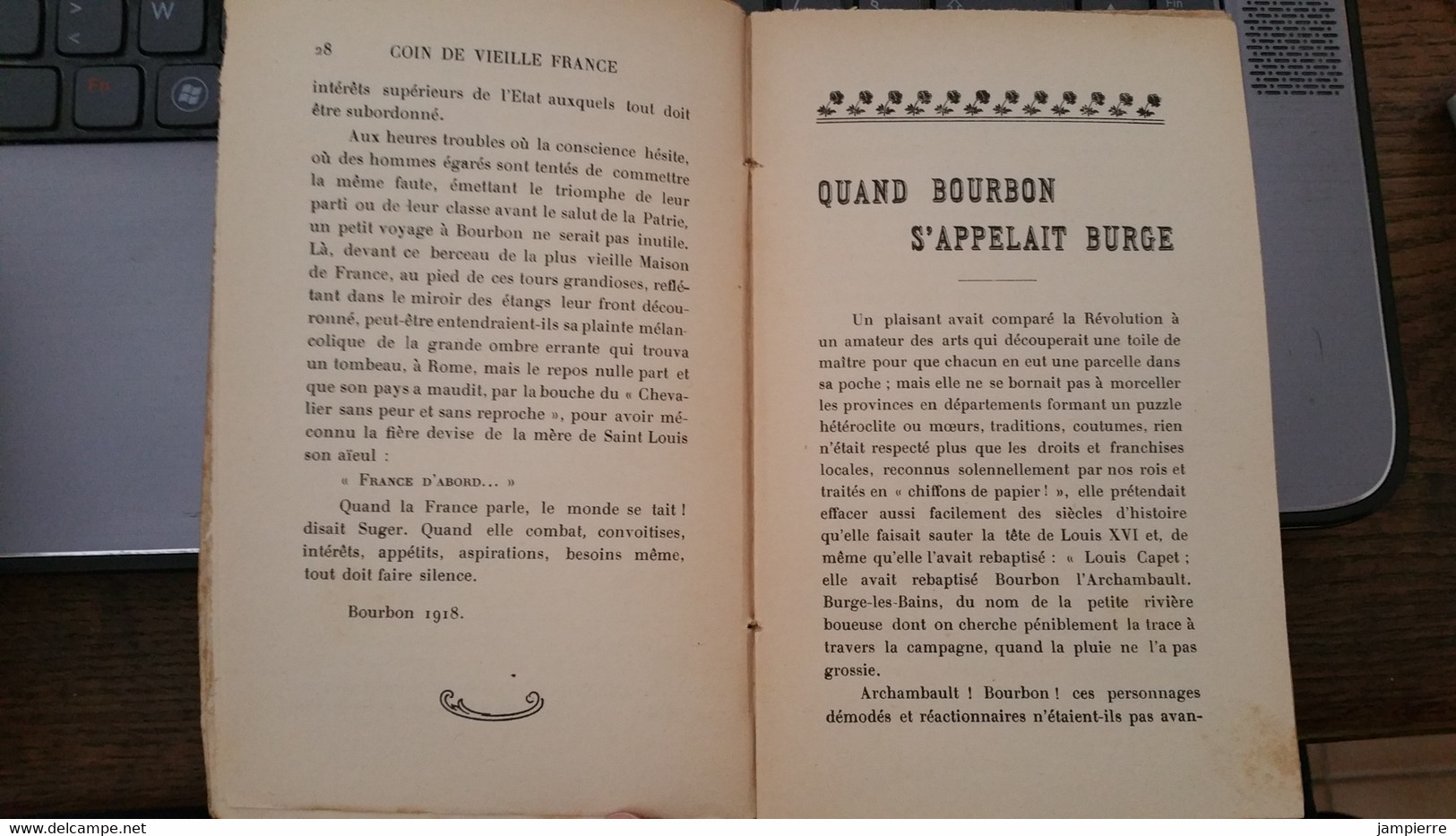 Bourbon-L'Archambault (03, Allier) - Mon Vieux Bourbon, Par H.A. Dourliac - 1927, 86 Pages - Bourbonnais
