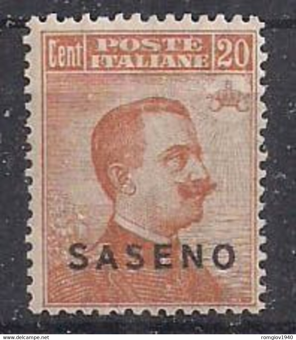 COLONIE ITALIANE SASENO 1923 FRANCOBOLLI D'ITALIA DEL 1901-22  SOPRASTAMPATI SASS. 3 MLH VF - Saseno