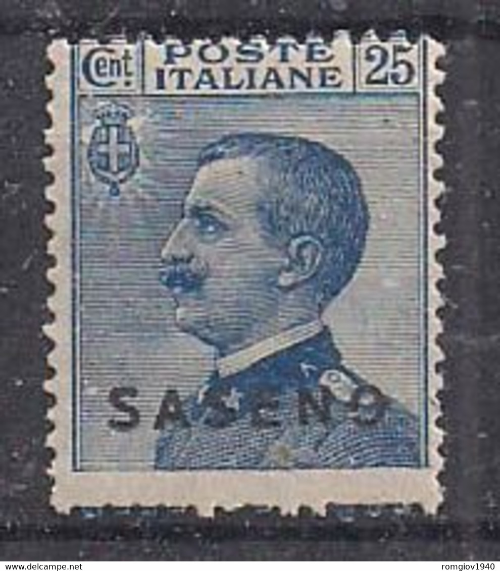 COLONIE ITALIANE SASENO 1923 FRANCOBOLLI D'ITALIA DEL 1901-22  SOPRASTAMPATI SASS. 4 MNH XF - Saseno