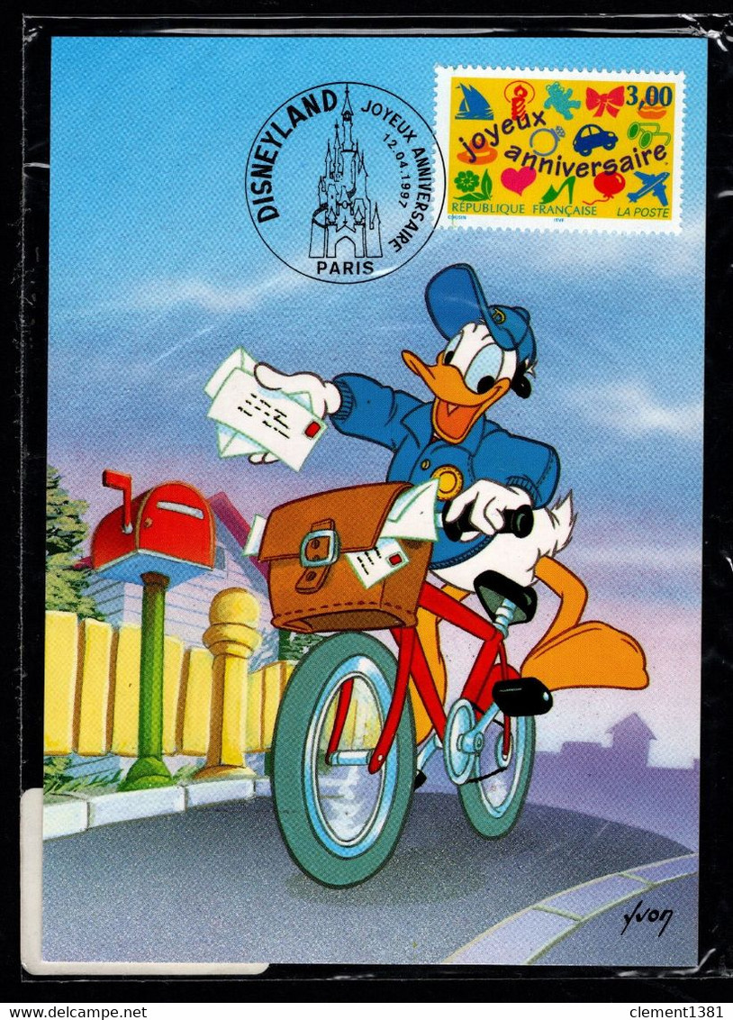 Carte Postale PAP Entier Postal N°3046 Joyeux Anniversaire Disneyland 12.04.1997 Sous Blister Disney Donald - Prêts-à-poster:  Autres (1995-...)