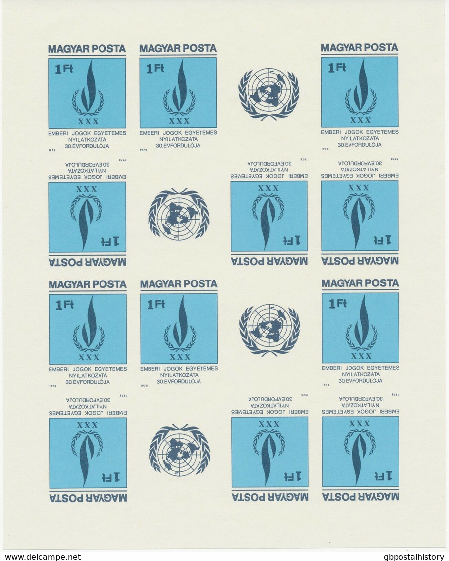 UNGARN 1979 30.Jahrestag Der Allgemeinen Erklärung Der Menschenrechte UNGEZÄHNT - Variedades Y Curiosidades
