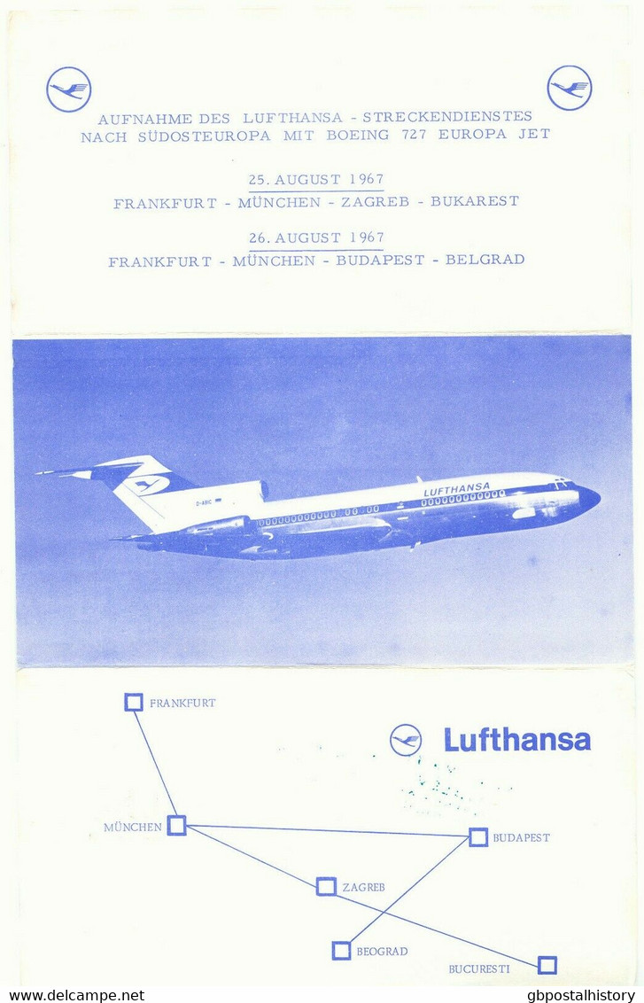 UNGARN 1967 Selt. Zwei-Länder-Sonderflugkarte Von Pro Aerofila In Budapest MALEV - Covers & Documents