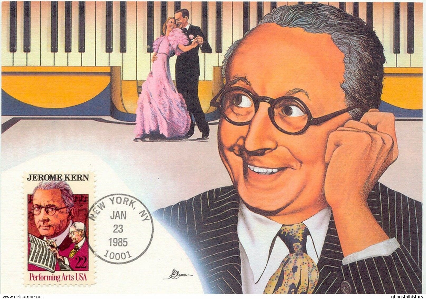 USA 1985 Darstellende Künste Und Künstler, JEROME KERN 22 C Kab.-Maximumkarte - Maximum Cards