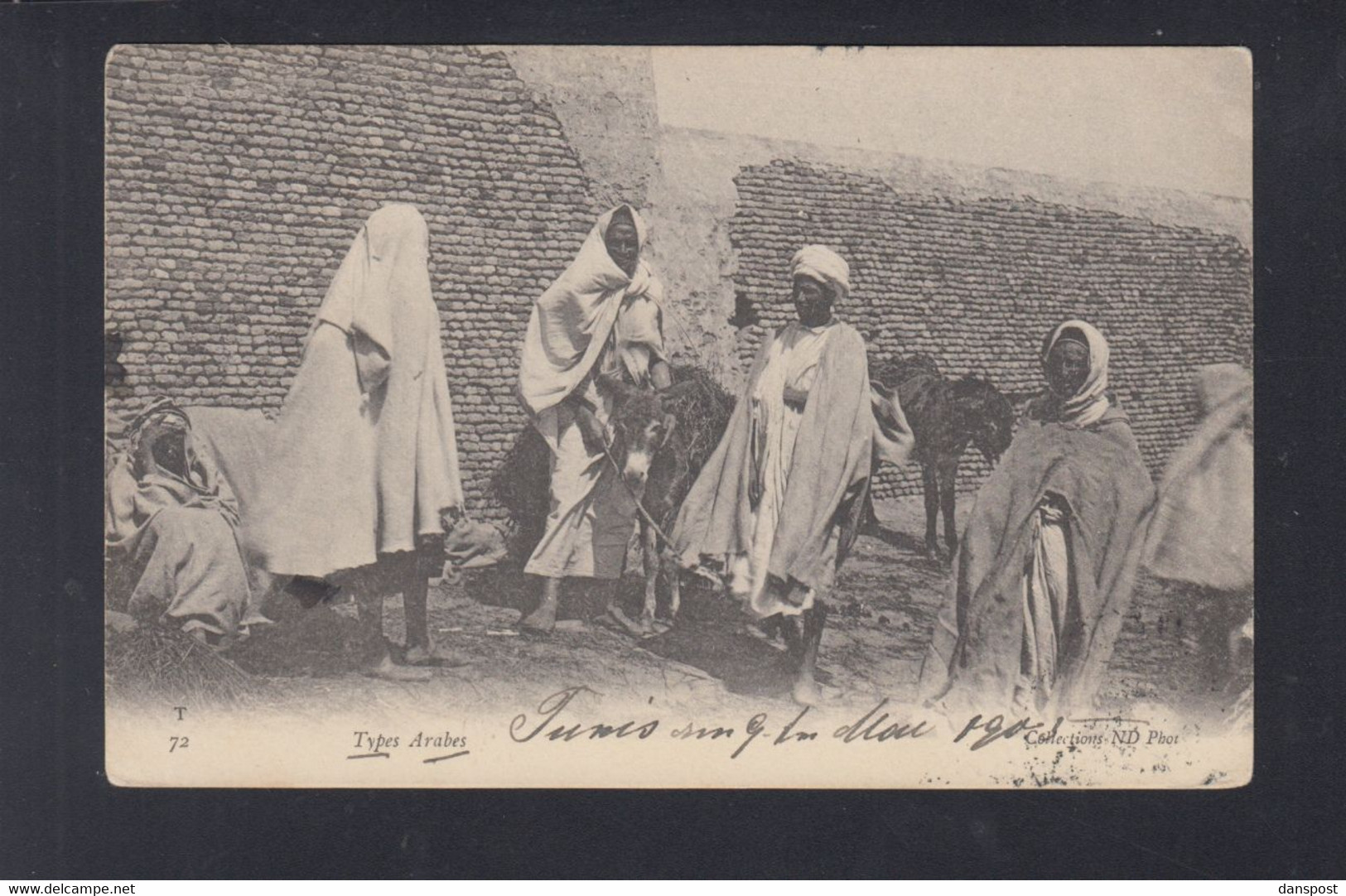 Frankreich France Tunisie AK Types Arabes 1905 Nach Wien - Storia Postale