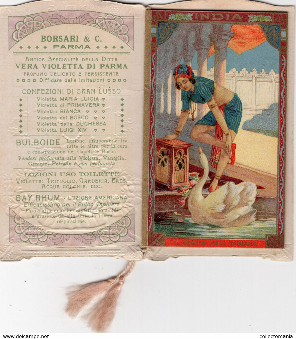 1 Carnet Booklet PARFUM Borsari &C° Parma INDIA  Calendrier 1916  ART NOUVEAU - Sin Clasificación