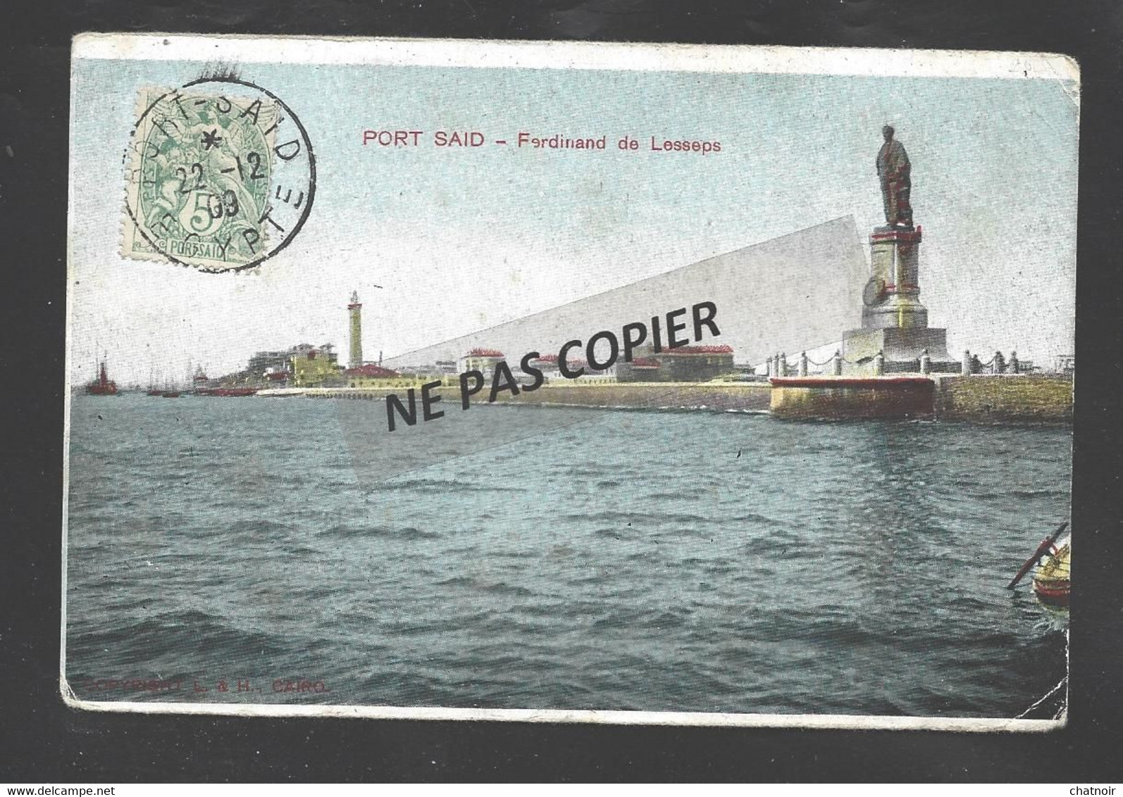 PORT SAID  F. De LESSEPS  5c Type Blanc Oblit  PORT SAID  EGYPTE 1909 Pour CETTE  HERAULT - Sonstige & Ohne Zuordnung