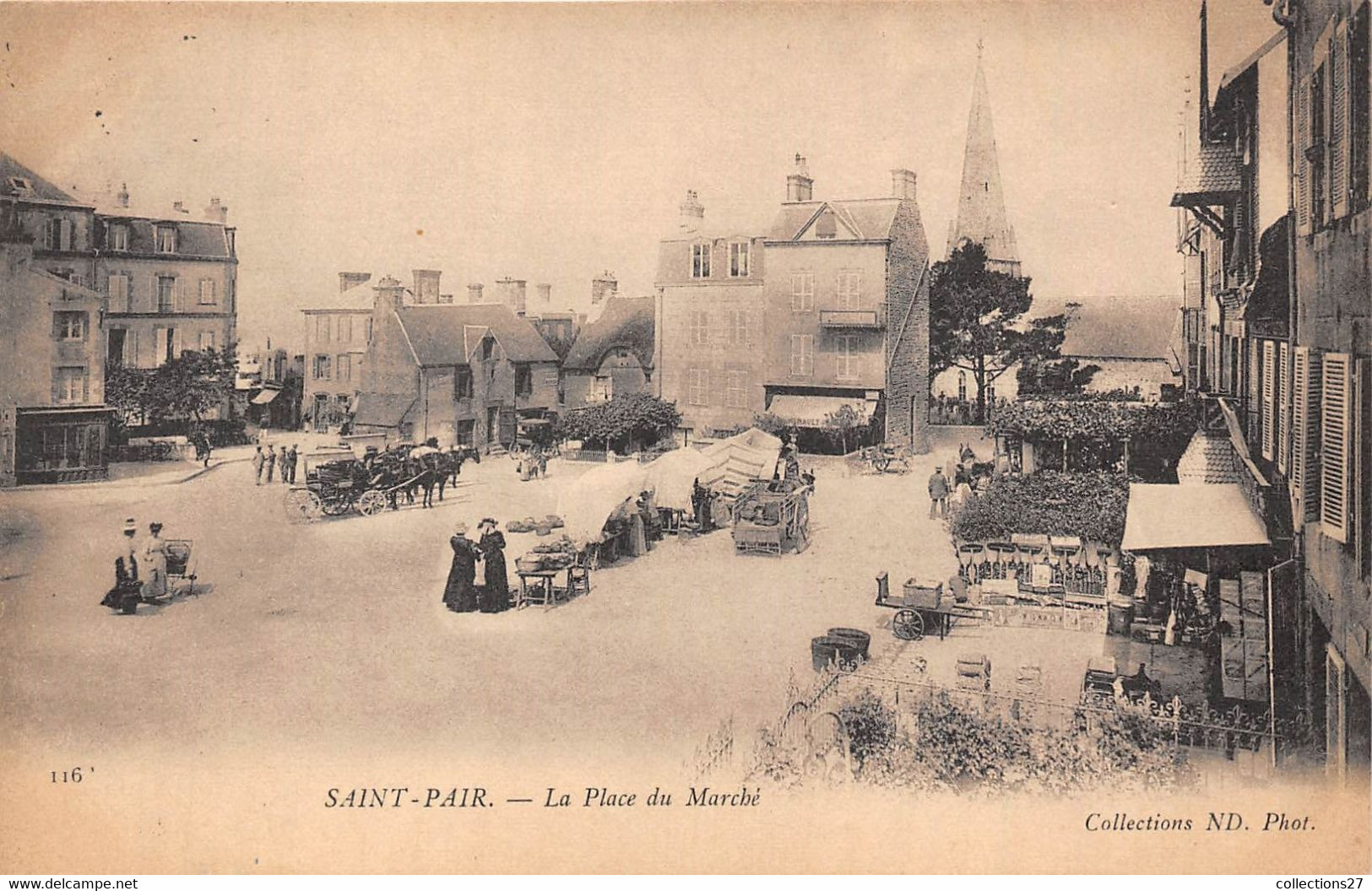 50-SAINT-PAIR- LA PLACE DU MARCHE - Saint Pair Sur Mer