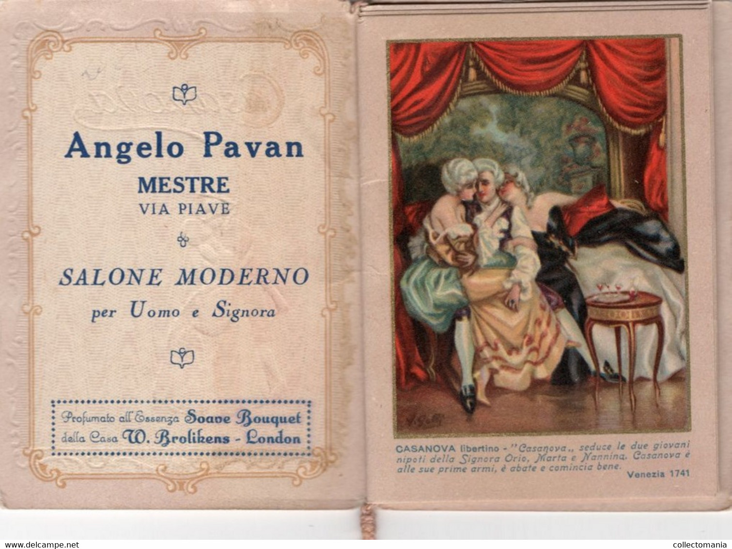 1 Carnet Booklet PARFUM Angelo Pavan  Casanova Calendrier 1930 - Non Classés