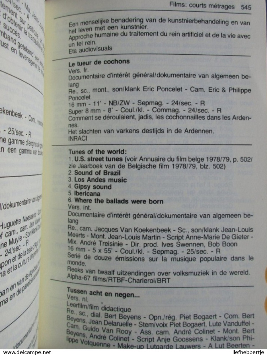 Jaarboek Van De Belgische Film - 1979-1980 - Annuaire Du Film Belge - Adressenboek - Anciens