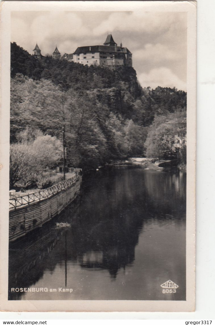 1745) ROSENBURG Am KAMP - Tolle Alte Ansicht Fluss Mit Geländer U. Blick Auf Burg ALT !! 23.09.1936 - Rosenburg