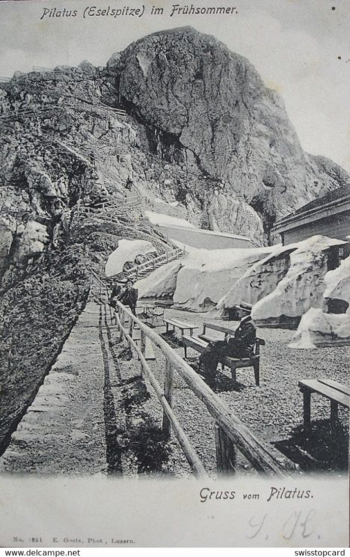 Gruss Vom PILATUS Pilatus (Eselspitze) Im Frühsommer Stempel Hôtel 16. Juli 1900 - Andere & Zonder Classificatie