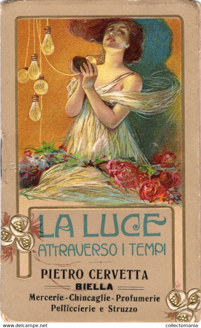 1 Booklet Carnet Calendrier 1912  PARFUM  The Light La Lumière Pietro Cervetta BIELLA  Art Nouveau - Unclassified