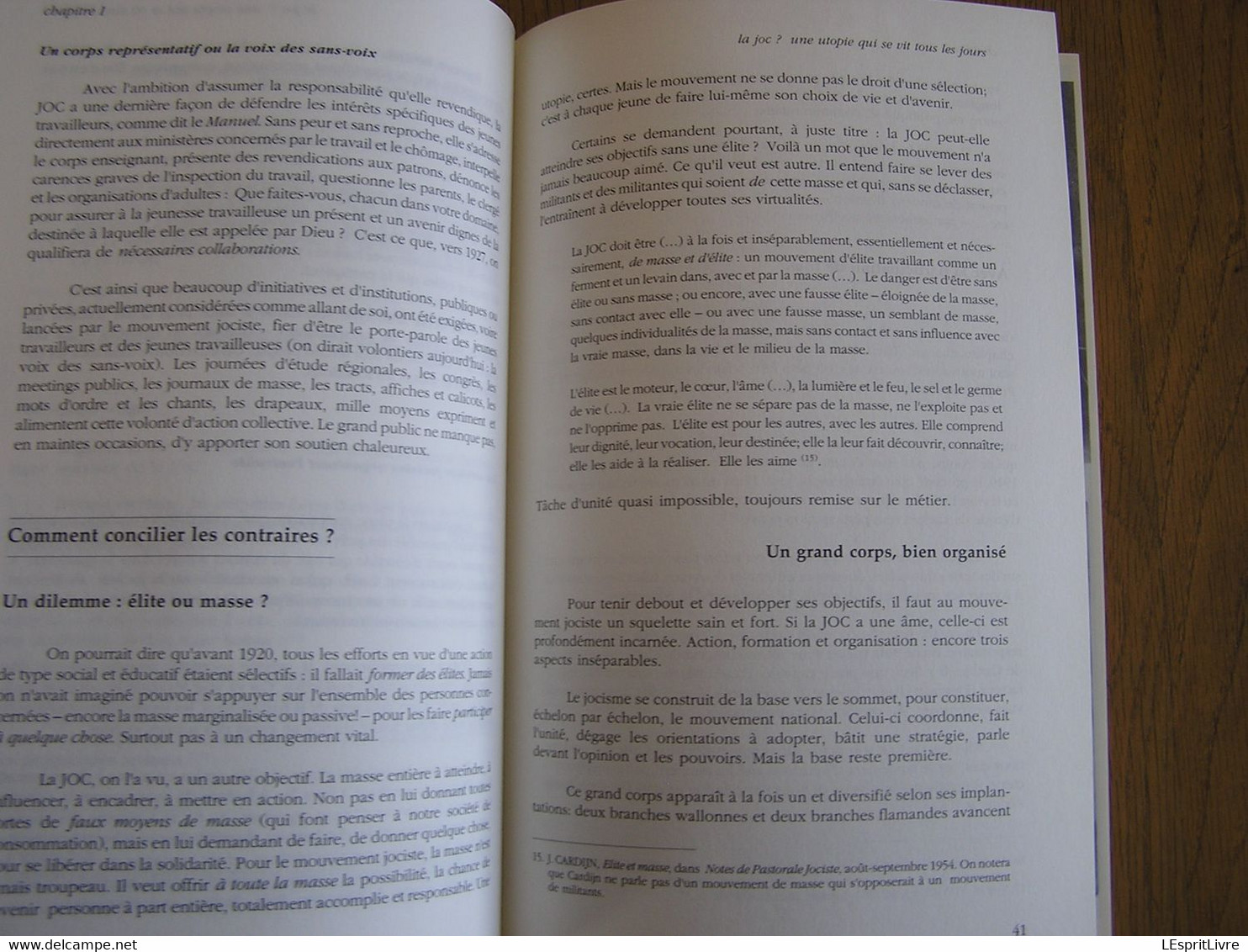 JOC La Jeunesse Ouvrière Chrétienne Wallonie Bruxelles 1912 1957 2 Tomes Jociste Mouvement Chrétien Jeunes Politique