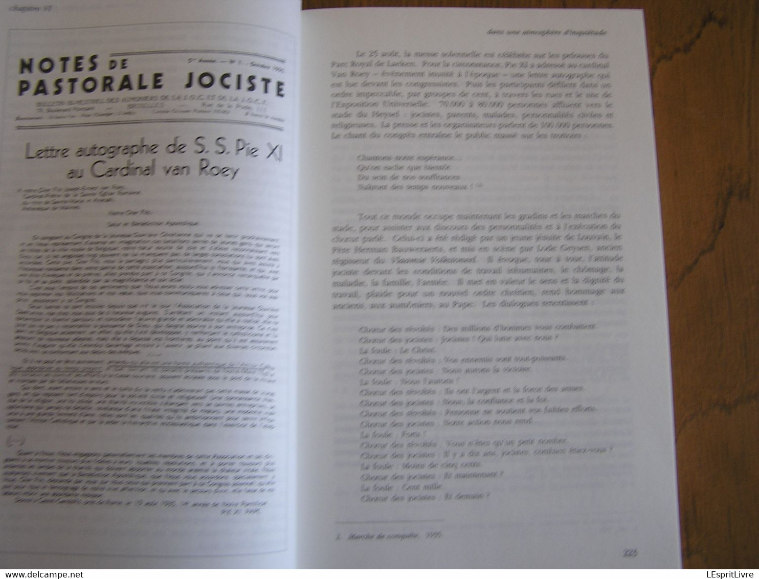 JOC La Jeunesse Ouvrière Chrétienne Wallonie Bruxelles 1912 1957 2 Tomes Jociste Mouvement Chrétien Jeunes Politique