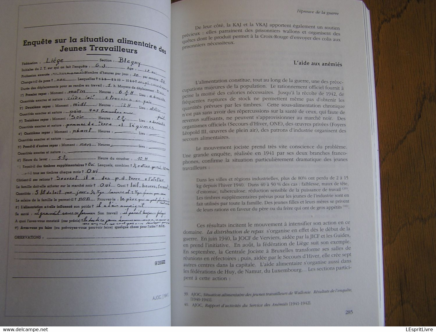 JOC La Jeunesse Ouvrière Chrétienne Wallonie Bruxelles 1912 1957 2 Tomes Jociste Mouvement Chrétien Jeunes Politique