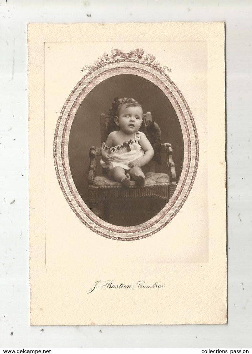 Photographie Bastien ,Cambrai, Enfant , Bébé, 165 X 110 Mm, Frais Fr 1.65 E - Unclassified