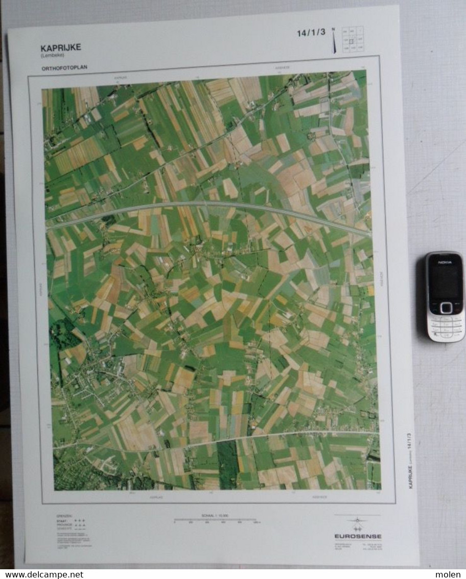 LEMBEKE KAPRIJKE OOSTEEKLO In 1990 GROTE-LUCHT-FOTO 48x67cm KAART 1/10.000 ORTHOFOTOPLAN Heemkunde PHOTO AERIENNE R634 - Kaprijke