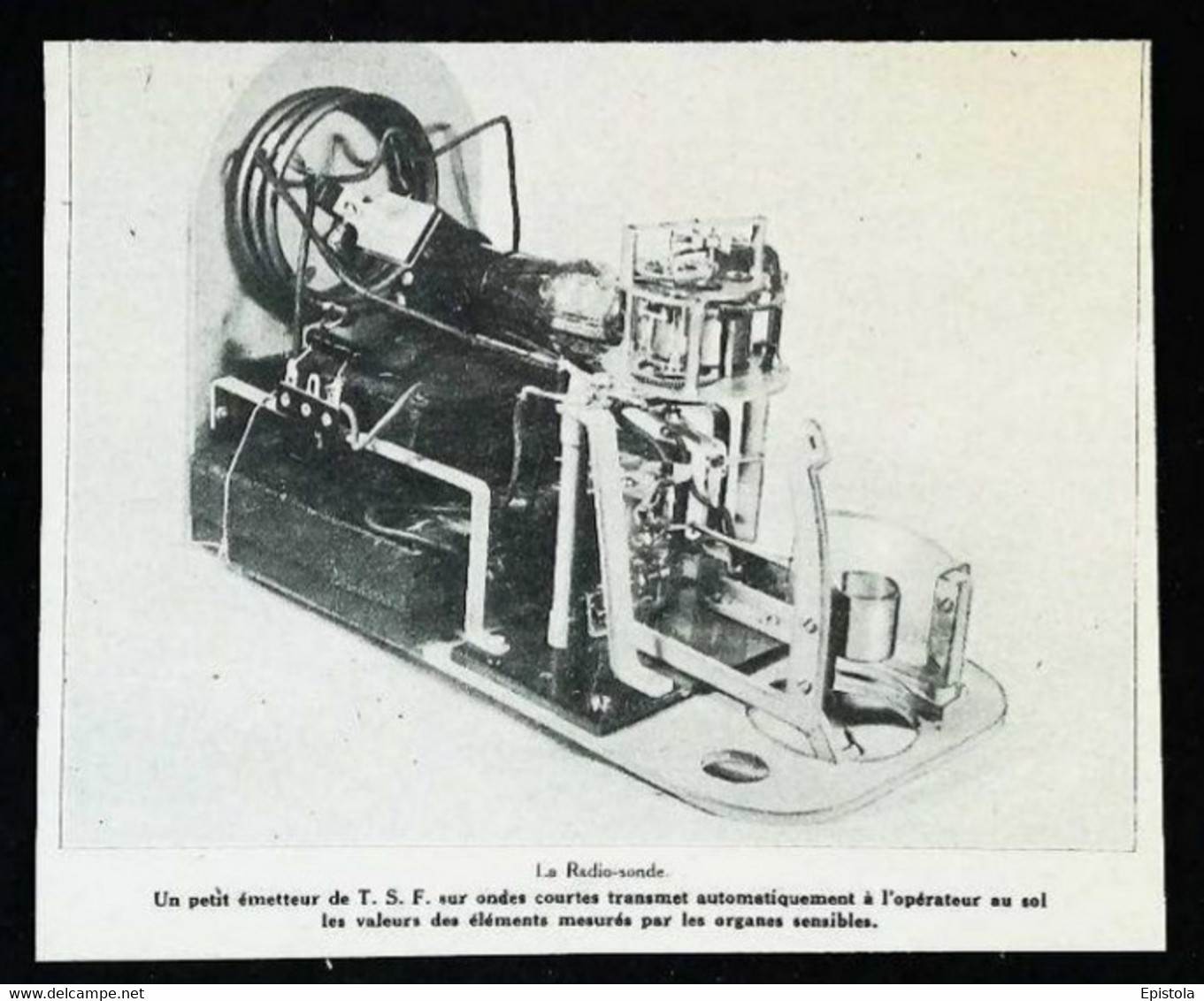 ► Radio Sonde Avion T.S.F. Petit Emetteur Air/Sol   - Coupure De Presse Originale Début XXe (Encart Photo) - Aparatos