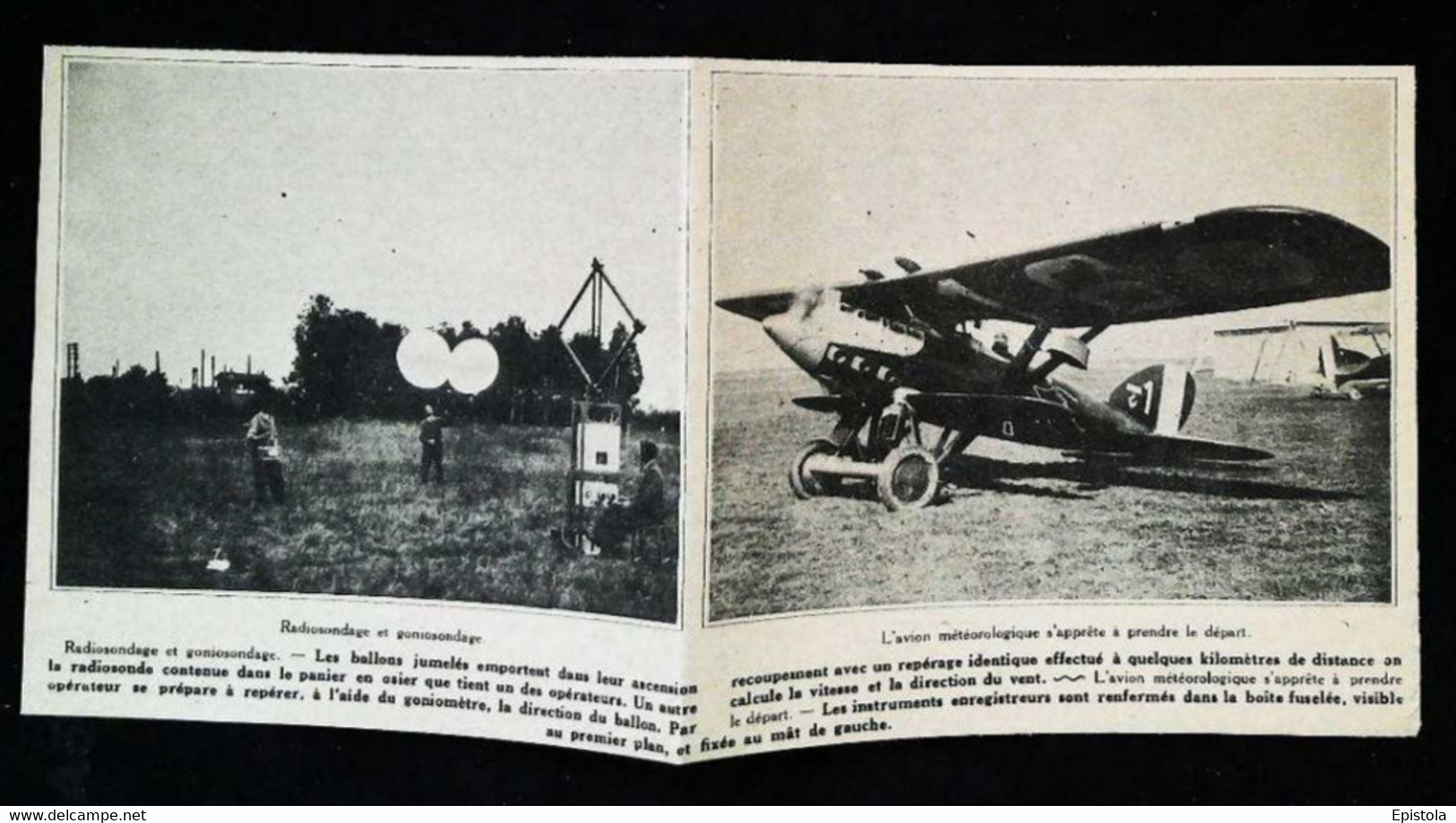 ► Radiosondage TSF - Avion Métérologique  - Coupure De Presse Originale Début XXe (Encart Photo) - Andere & Zonder Classificatie