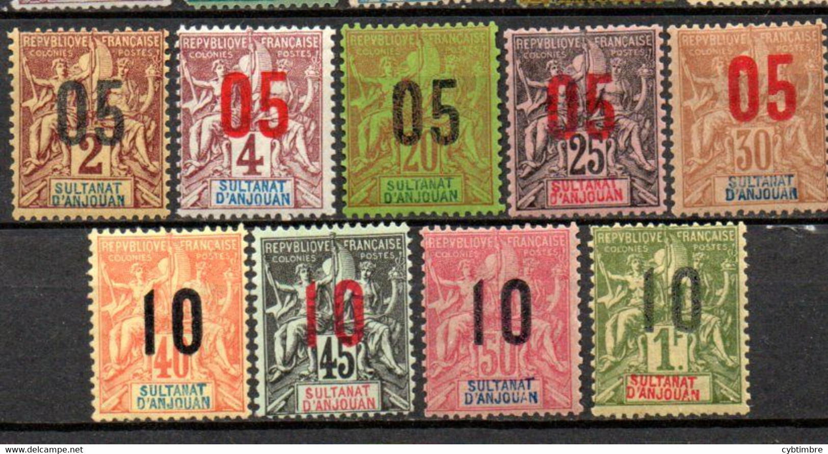 Anjouan: Yvert N° 20/30*;  Le 27(*) - Unused Stamps