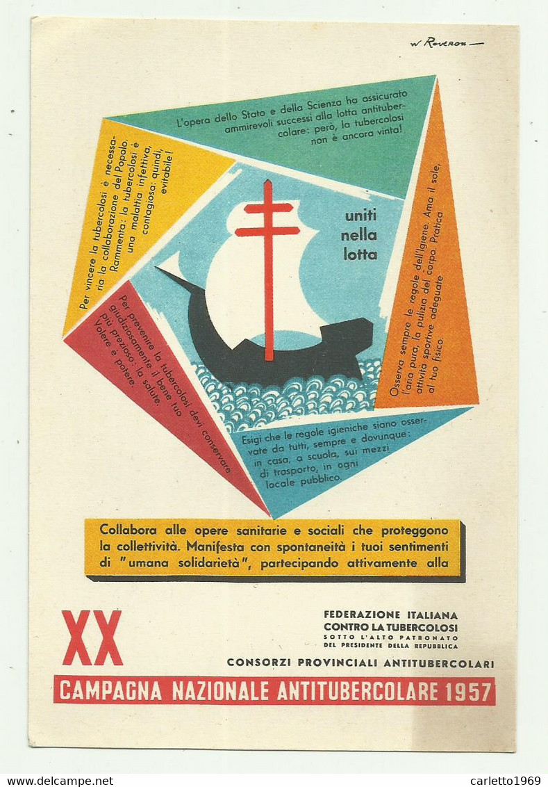 XX CAMPAGNA NAZIONALE ANTITUBERCOLARE 1957 ILLUSTRAZIONE DI WALTER ROVERONI - NV   FG - Advertising